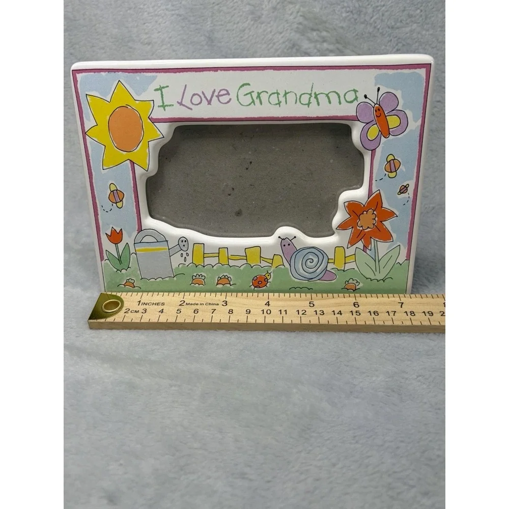 Papel I Love Grandma Ceramic Picture Frame Garden Cottagecore Gift 7x5